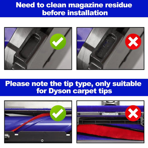 Soft Plush Strips Plus Front Roller Axle Replacement Kit For Dyson V6 V7 installation guidance image