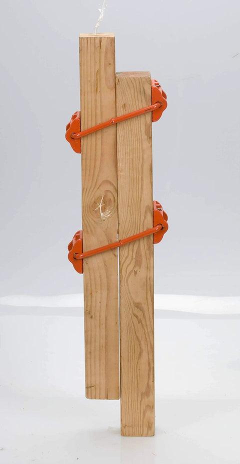 Heavy Duty Mining Shore Clamp for Shoring and Stabilization Up to 9000 Lbs at 10 Feet securing wooden beams.