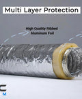 8 Inch Flexible Aluminum Duct Hose With Insulation R-4.2 For Heavy Duty HVAC And Exhaust Ductwork, 25 Feet Long, UL 181 Approved