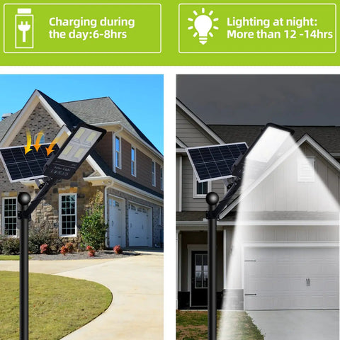 Super Bright 300W Solar Street Flood Light For Outdoor Use, Dusk To Dawn Solar Light With Remote and Motion Sensor