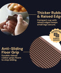 Close-up of brown non slip rubber furniture pad with ribbed design and anti-sliding grip, showing thicker rubber and raised edges.