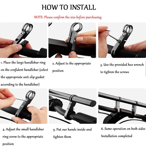 Installation process for Bike Handlebar Extender Aluminum Alloy Bracket Extension Set For Mounts And Accessories