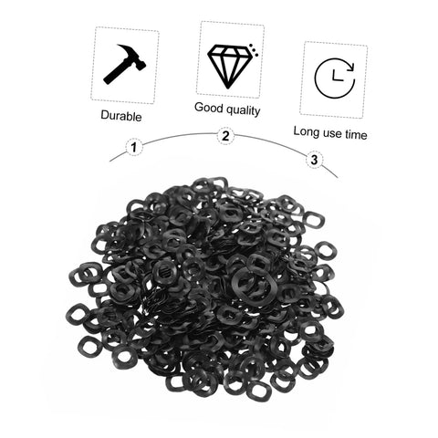 500 Pack Wave Washers Kit Spring Steel Compression Type Elastic Gaskets For Thrust Applications Prevent Loosening And Reduce Friction, black wave washers pile