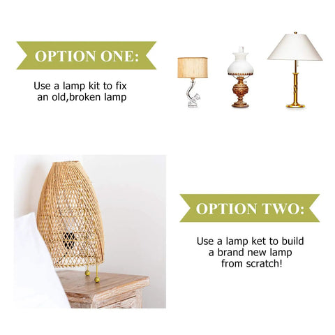 Options for DIY Lamp Wiring Kit With 8 Inch Silver Harp 3 Way Socket 8 Foot Clear Wire And Hardware for repair or new lamp design