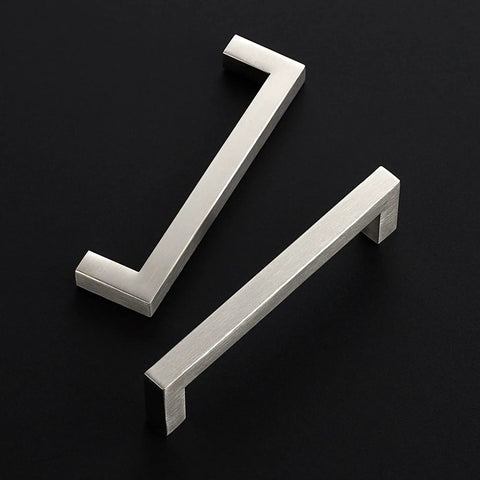 60 Pack Square Cabinet Handles In Brushed Nickel Stainless Steel Drawer Pulls For Kitchens Cabinets Cupboards And Furniture 5 Inch Center To Center Durable Modern Hardware, top view
