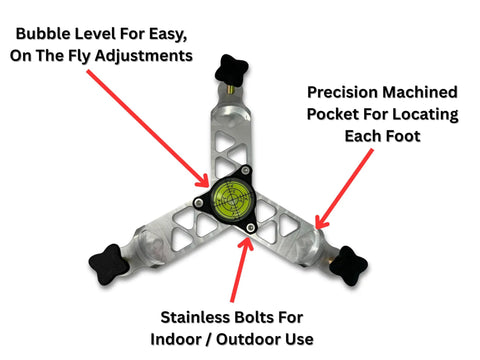 Leveling And Alignment Stand For Garmin R10 Launch Monitor CNC Machined Aluminum Golf Accessory With Built In Leveling System Non Slip Base