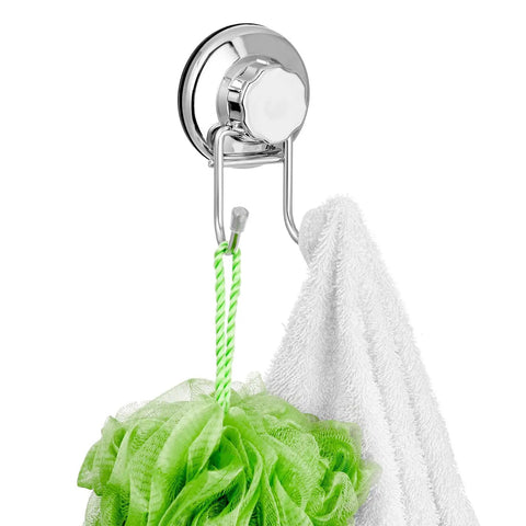 Double Suction Hook Set For Smooth Flat Surfaces Vacuum Cup Wall Hangers With Strong Hold For Towels And Robes Stainless Steel 2 Pack No Drill