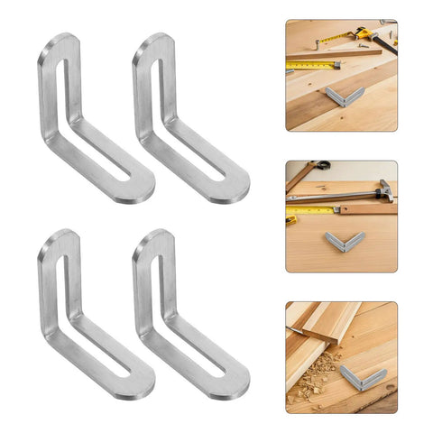 Stainless Steel L Shape Shelf Brackets For Wood Shelves And Tables Adjustable Slot Design For Precise Alignment