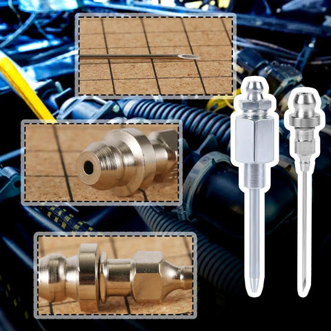 5 Piece Heavy Duty Pro Grade Grease Gun Needle Tip Kit with Hardened Steel Needles Dispenser Filling Nozzle and Fittings