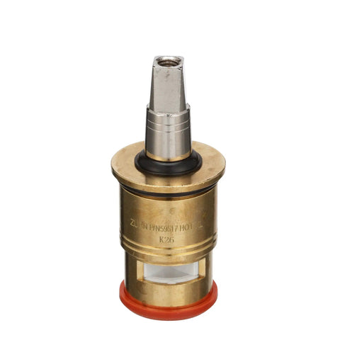 Short Hot Replacement Faucet Cartridge With One Quarter Turn Ceramic Disc Lead Free Polished Chrome Finish
