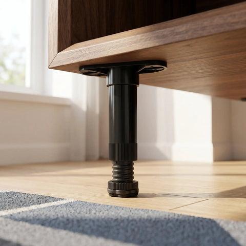 Adjustable Cabinet And Table Legs With Locking Buckle No Tool Height Adjust Easy Setup Plastic Pillar Feet under wooden furniture