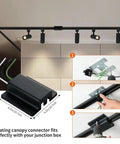 52 Feet H Type Track Lighting Rail Kit With Floating Canopy Connector installed on ceiling