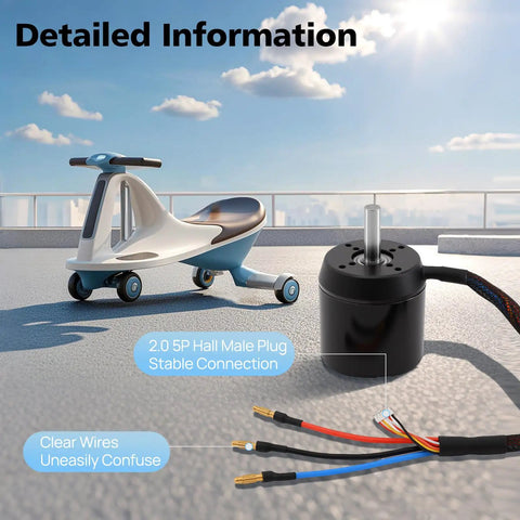 2300W Brushless Motor For Electric Skateboards And DIY E Vehicles 4080 RPM High Torque 170KV DC Motor with connectors