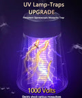 Rechargeable Bug Zapper With Safety Grid Portable Cordless Mosquito Killer Lamp With USB Charging UV Purple Light Insect Trap glowing