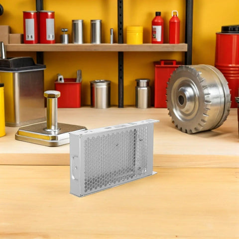 Rugged Aluminum Power Supply Enclosure Box Built Tough For Industrial Use Compact Design Easy Install Switching Power Supply Case For DIY Projects And Heavy Duty Industrial Environments on workbench