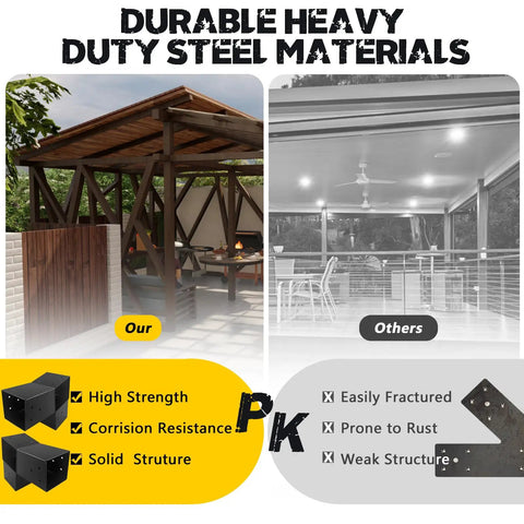 3 Way 30 Degree Pergola Brackets L Shaped Right Angle Corner Brackets For 4x4 Beams Three And A Half By Three And A Half Inches Indoor Outdoor DIY Heavy Duty Slant Bracket For Pavilion Gazebo Porch Deck Cabin Set Of 2