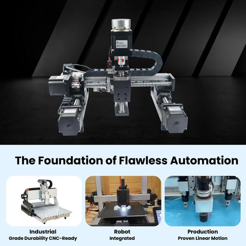 KHMOS HMS40 linear guide rail module with 56mm NEMA23 motor for 3D printer CNC, 500mm stroke, 10mm lead.