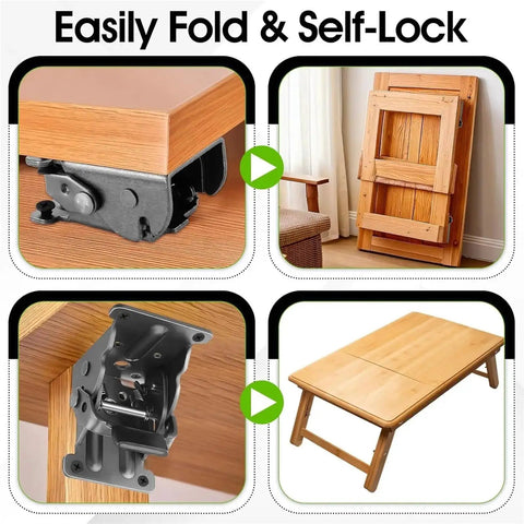 Premium Stainless Steel Folding Table Leg Brackets With Quick Release Locking Hinge For Furniture Cabinet Support installation guide.