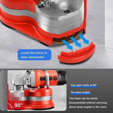 Ironclad Workhorse 3000W Electric Angle Grinder And Wall Sander With Extended Rod And Six Speed Concrete Milling Tool disassembly feature.