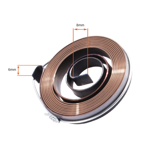 Drill Press Return Spring Assembly For Quill With Hook Install, Heavy Duty Coil Spring, showing 8mm spacing, 6mm edge