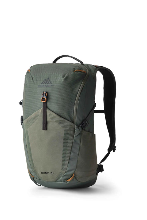 Nano 24L Unisex Day Hiking Backpack With Hydration Port, Breathable Back Panel, Terrain Green, shown from front angle