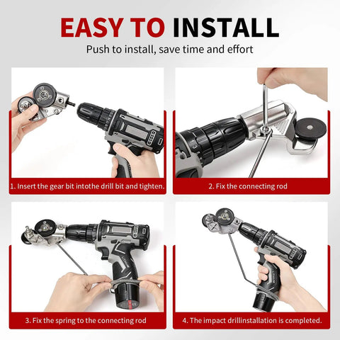 Installation steps for Heavy Duty Metal Nibbler Drill Attachment Double Head Design For Steel Iron Aluminum Copper Fast Precise Cutting Tool.