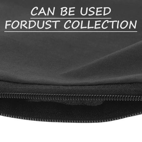 Heavy Duty Cloth Miter Saw Dust Collection Bag With A Secure Zipper Closure Black Replacement, close-up of zipper and fabric.