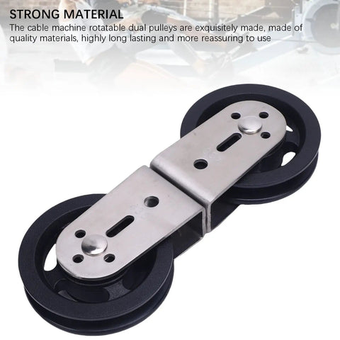 Rotatable Dual Pulleys for Cable Machines in stainless steel, smooth quiet home gym pulley system for steel wire ropes