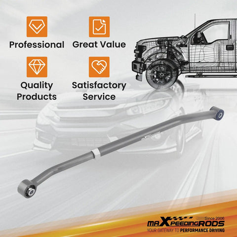 Adjustable Rear Track Bar For Jeep Wrangler TJ 1997 To 2006 Fits 1 To 6 Inch Lift Length Adjusts 31.37 To 34 Inches Direct Replacement To Stop Axle Lateral Movement And Beefed Up Handling For Tough Off Road. black adjustable rear track bar with bushings