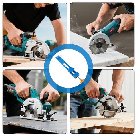 Adjustable Circular Saw Base Guide And Positioning Clamp Pro Grade For Precision Wood Cutting, Durable ABS And Metal Build, Fits Saws 145mm To 208mm, Portable For Professionals And DIY Enthusiasts in use on different materials