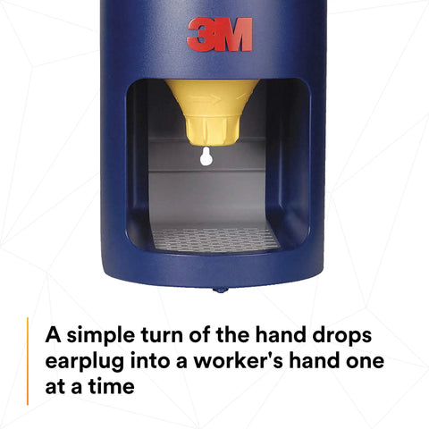 One Touch Pro Earplug Dispenser For Grab And Go Easy One Hand Drop In A Clean Durable Blue Unit with earplug dropping