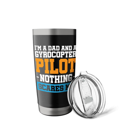 Dad Who Flies A Gyrocopter Autogyro Stainless Steel Insulated Tumbler Keeps Your Coffee Hot Or Cold Dual Wall Travel Mug For Autogyro Lovers