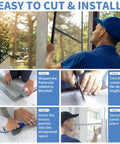 Installation steps of 304 Stainless Steel Mesh Roll 47In By 10Ft 20 Mesh Heavy Duty Screen for windows and doors shown.