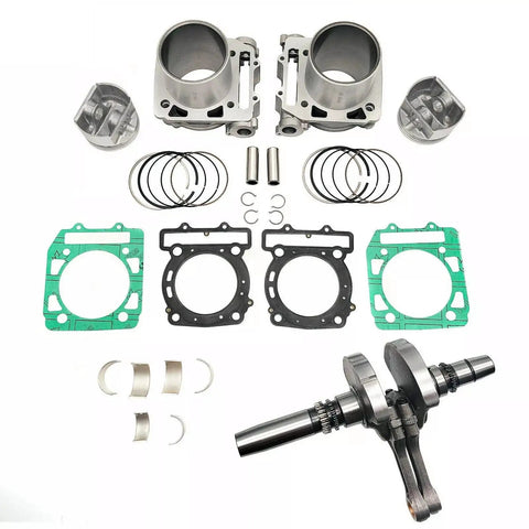 Crankshaft Plain Bearing Kit For Massimo Supermach 800 Cc Atv Motorcycle components including bearings, gaskets, and crankshaft ready for install.