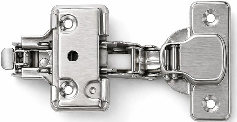 4 Pack Inset Frameless Soft Close Hinges With 3D Adjustable Clip On Concealed European Hinges And Screws, single hinge