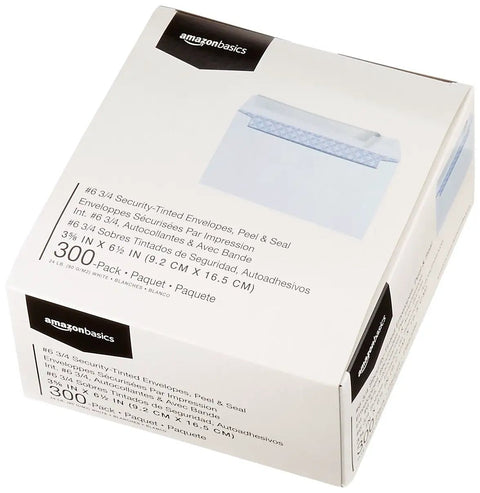 Hella Secure Size Six Self Seal Mailing Envelopes For Dropping Off Invoices And Confidential Bills No Sweat Peel Closure White Woven Paper 300 Pack Office Shipping Essentials in a box.