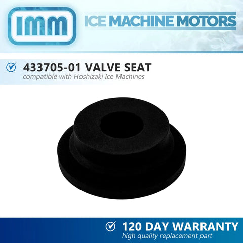 Direct Fit Valve Seat Replacement For Ice Machine Part 433705-01, Keeps Water Flow Tight Seal, Reliable Ice Production, Durable Ice Maker Part For Continuous Use, Fits Hoshizaki Models And Ensures Smooth Operation, black valve seat