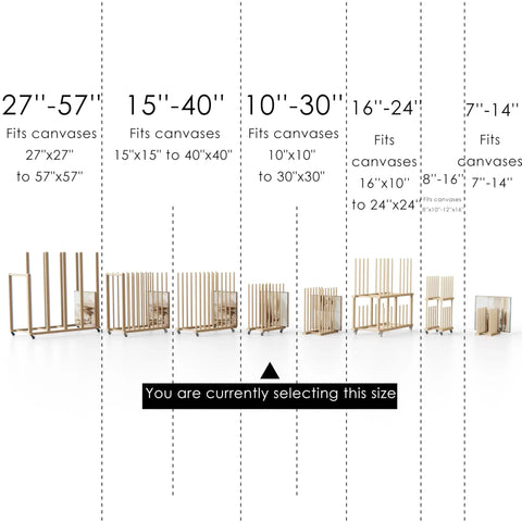 Rock Solid Beechwood Art Storage Rack With Locking Casters For Canvas Boards Frames And Drawing Panels size guide for canvas fits.