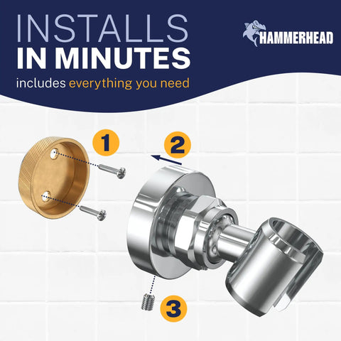 Solid Brass Handheld Shower Head Holder Wall Mount Chrome Finish Built To Last Heavy Duty Adjustable Screw Mount With Pivot Ball