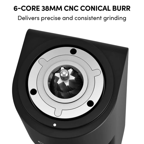 Upgrade Your Morning Routine With This Sick Single Dose Coffee Grinder Featuring A Precision 38mm Stainless Steel Conical Burr close-up view