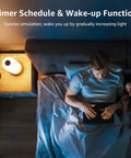 Smart Bedside Lamp With Alexa And Google Assistant, RGB Color Changing LED, 2700K-5700K Tunable White, dimmable night light on bedside table