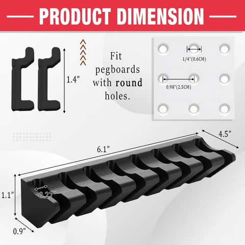 Go To Pegboard Screwdriver Holder And Tool Organizer For Garage Shop Walls Curved Slot Design Keeps Your Tools Secure