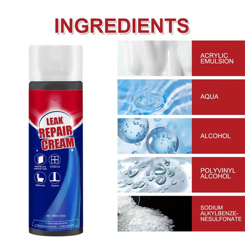 Badass Liquid Sealant for Roofs and Walls Self Healing Crack Repair Waterproof Exterior Coating Handles Nasty Storms featured with ingredients label, 100ml tube.