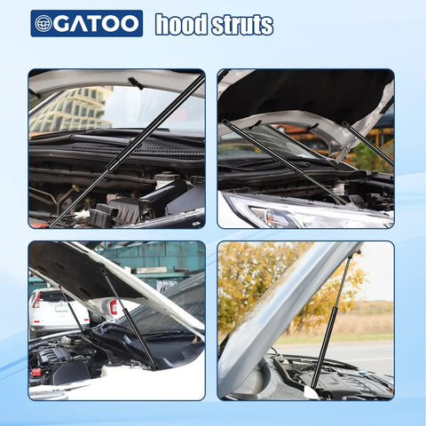Premium Kickass Front Hood Lift Support Struts Gas Shock Springs For 2007 Through 2010 Toyota Fj Cruiser shown installed from various angles.