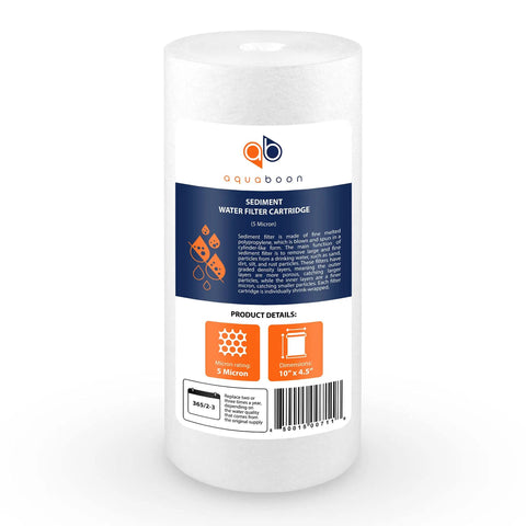 5 Micron 10 By 4.5 Inch Well Water Sediment Filter Replacement For Whole House Filtration Universal Fit Compatible With DGD 5005 WFHD13001B 2 Pack Easy Install Extended Lifespan Keeps Water Clean