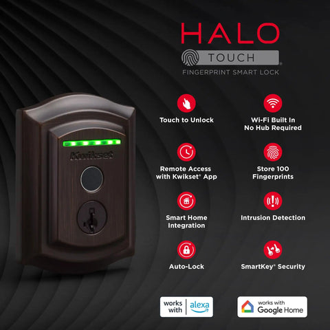 Traditional Fingerprint Deadbolt With Built In Wifi And Smartkey Backup Delivering Smooth Proximity Locking Voice Sync And Polished Venetian Bronze on a door.