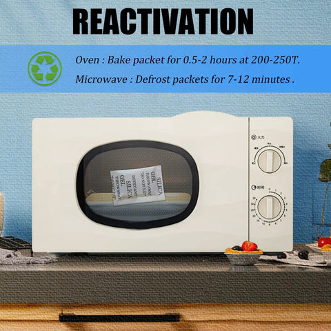 Microwave instructions for Heavy Duty Silica Gel Packets Serve Killer Moisture Extraction While Keeping Your Essentials Totally Bone Dry.