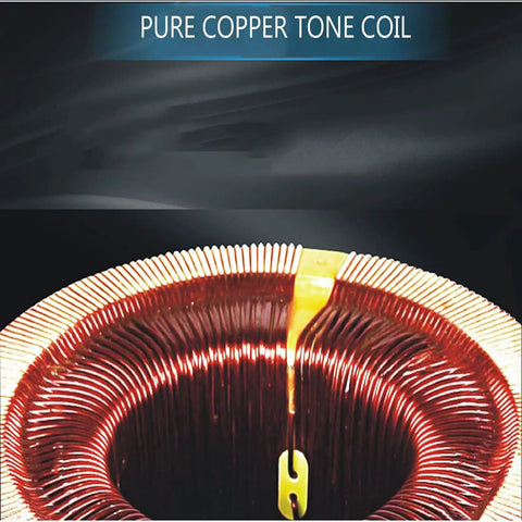 Heavy Duty Automatic Voltage Stabilizer And Surge Protector Single Phase Ac Regulator showing pure copper tone coil detail.