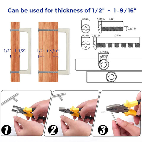Installation guide for 25 Pack Solid 3-3/4 Inch Kitchen Square Cabinet Handles Brushed Nickel Drawer Pulls Hardware