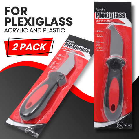 2 Pack Plexiglass Scoring Tool With Extra Sharp Steel Blade For Clean Snap Lines On Acrylic Plastic And Styrene Sheets package
